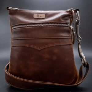 Wild Mare Leather Compact Crossbody Bag – Brown