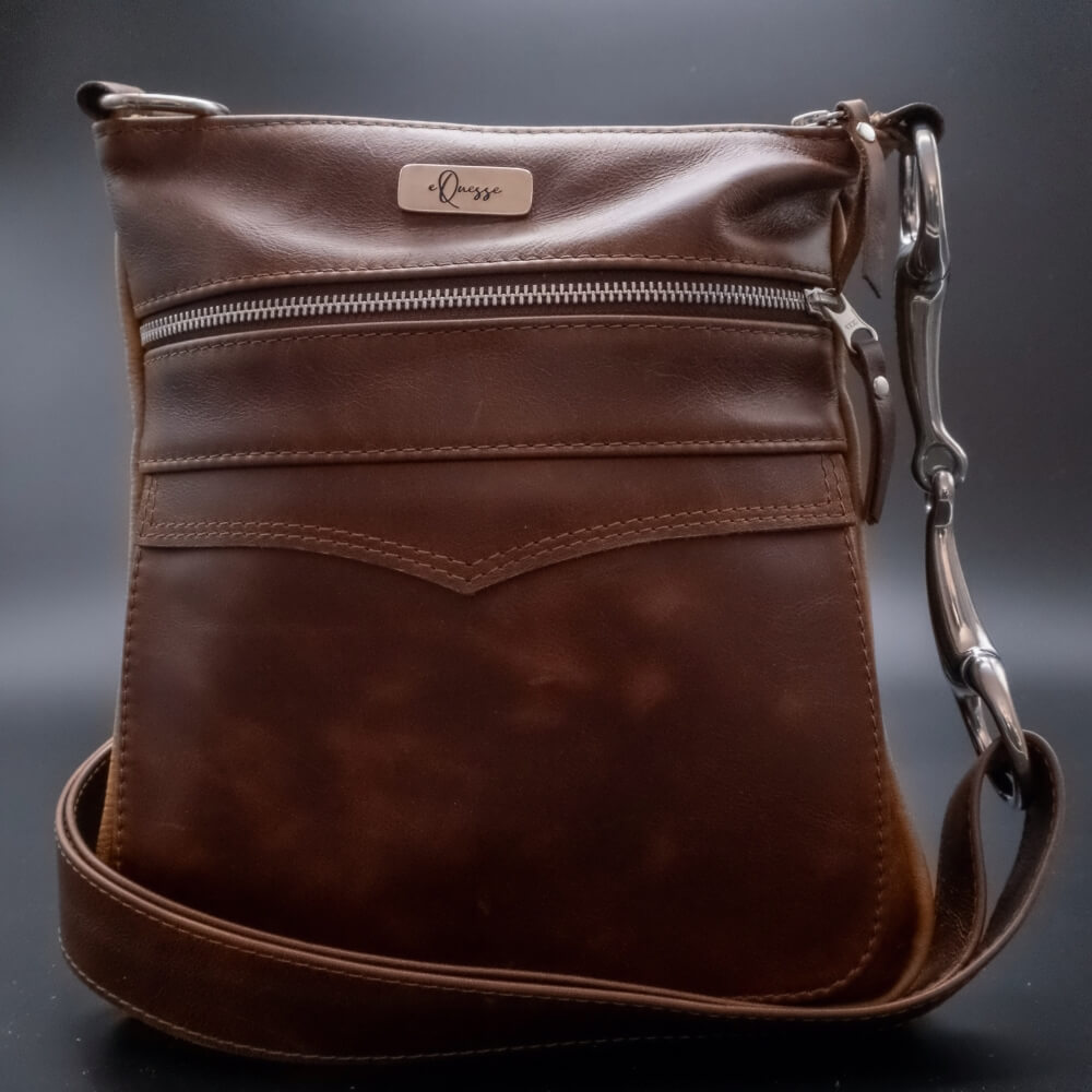 Wild Mare Leather Compact Crossbody Bag – Brown
