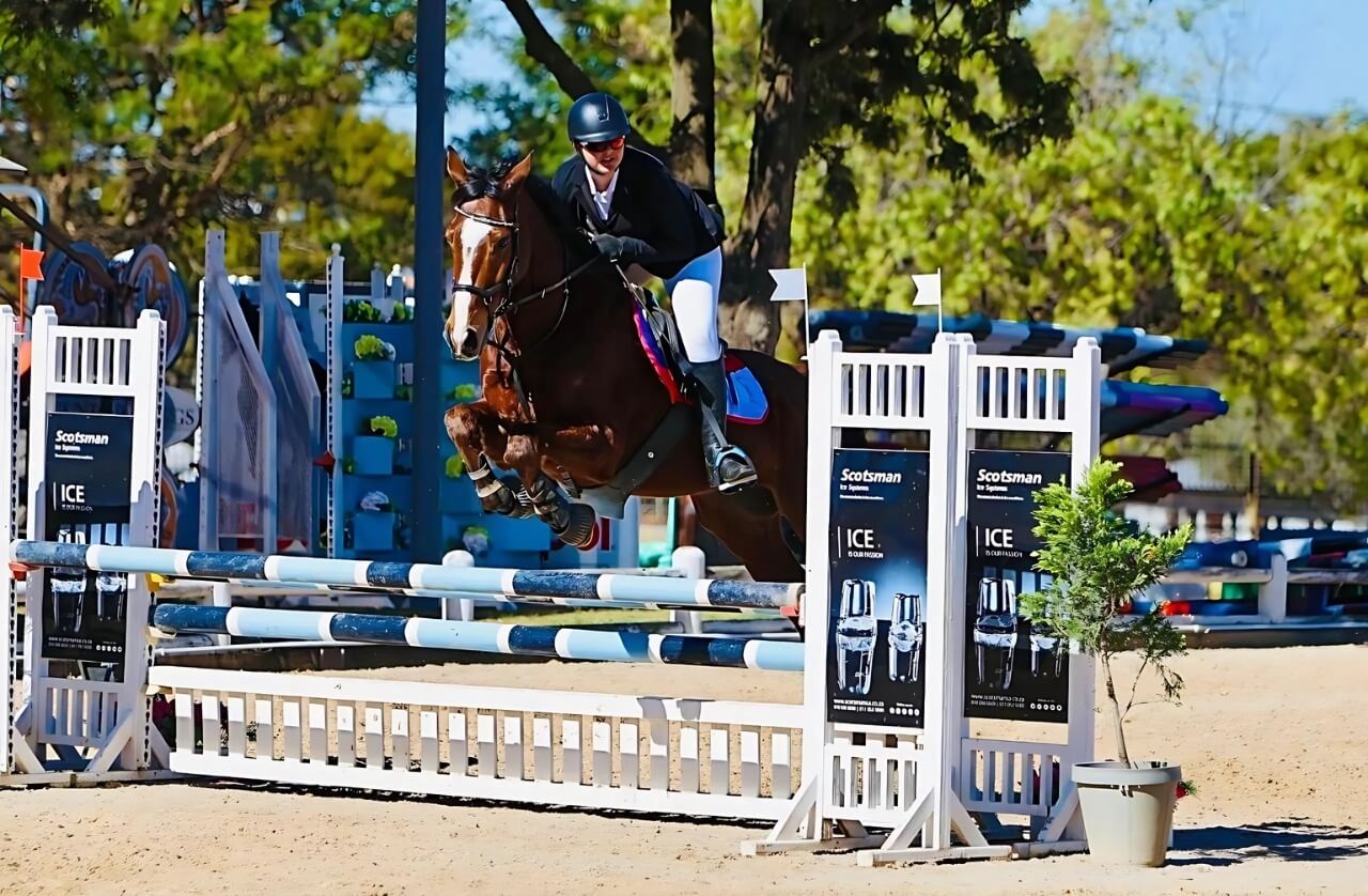 Our Brand Ambassador, Chicago Ferreira.in action show jumping