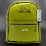 Leather Backpack - Lime Green