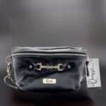 Leather Belt Bag - Black
