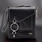 Majestic Stallion Men's Leather Crossbody Bag - Black