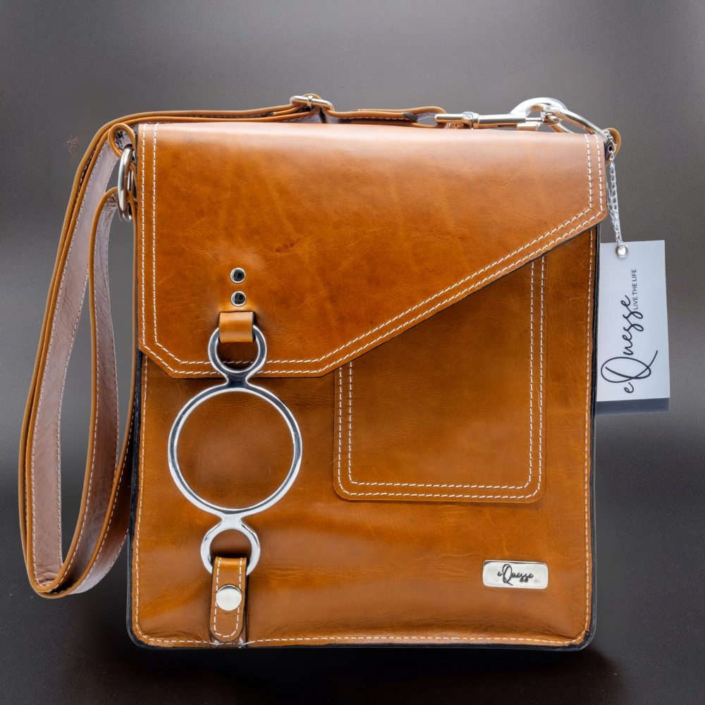 Majestic Stallion Men's Leather Crossbody Bag - Tan