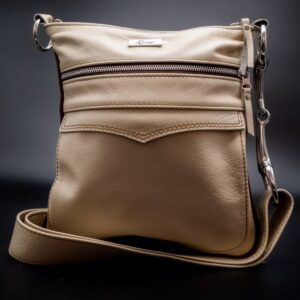 Wild Mare Leather Compact Crossbody Bag – Cream